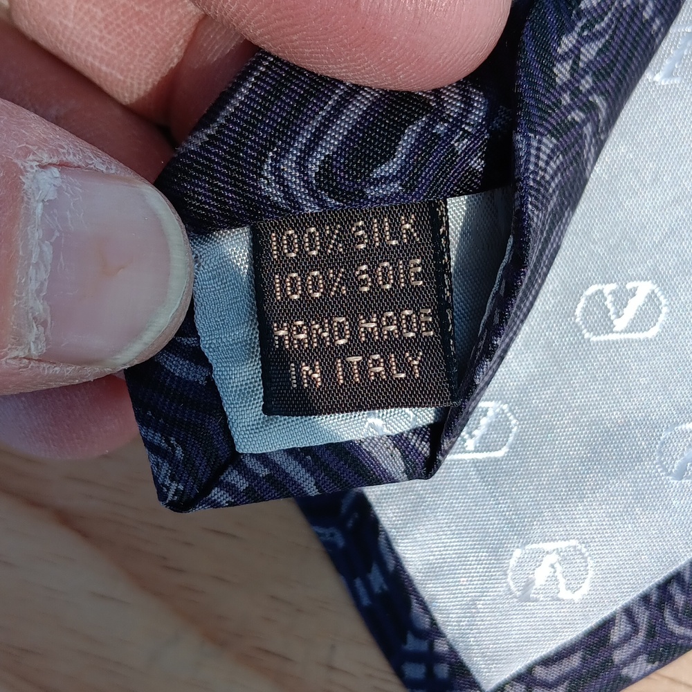 *Print* Geometric Patterned Gray Tie - Valentino - image 5